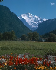 瑞士雪山风景图片