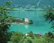 瑞士山水河流图片