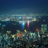 香港港口夜景图片