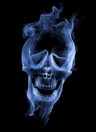 烟雾形成的骷髅头图片