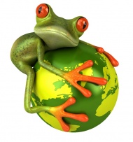 抱着地球的青蛙图片