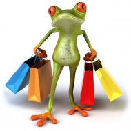 树蛙提着购物袋图片
