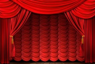 红色舞台幕布图片