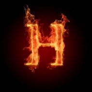 燃烧的H字母图片