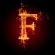 燃烧的F字母图片