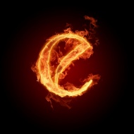 燃烧的E字母图片