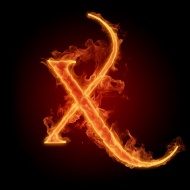燃烧的X字母图片