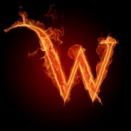 燃烧的W字母图片
