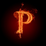 燃烧的P字母图片