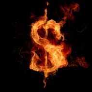 燃烧的金钱符号图片