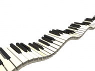 弧形钢琴键盘图片