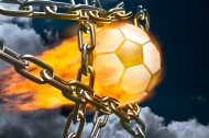 火焰足球穿过铁链图片