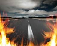 公路上的火焰图片