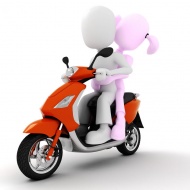 骑摩托车的3D小人物图片