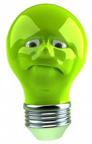 3D绿色灯泡图片