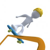 3D小人物玩滑板图片