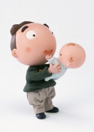 卡通男性抱婴儿图片