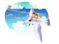 儿童梦幻飞翔卡通图片