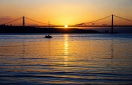 日落金门大桥天空美景图片