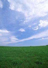 蓝天草地天空美景图片