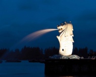 石雕狮像喷泉旅游风光摄影图片