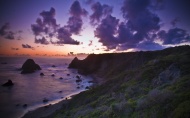 海边夕阳大海风景风光图片