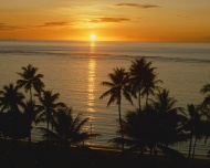 日落夏威夷海滩大海风景风光图片