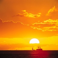 大海日落夕阳红风景大海风景风光图片