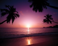 夏威夷海滩日落风景大海风景风光图片