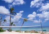 沙滩排球大海风景风光图片